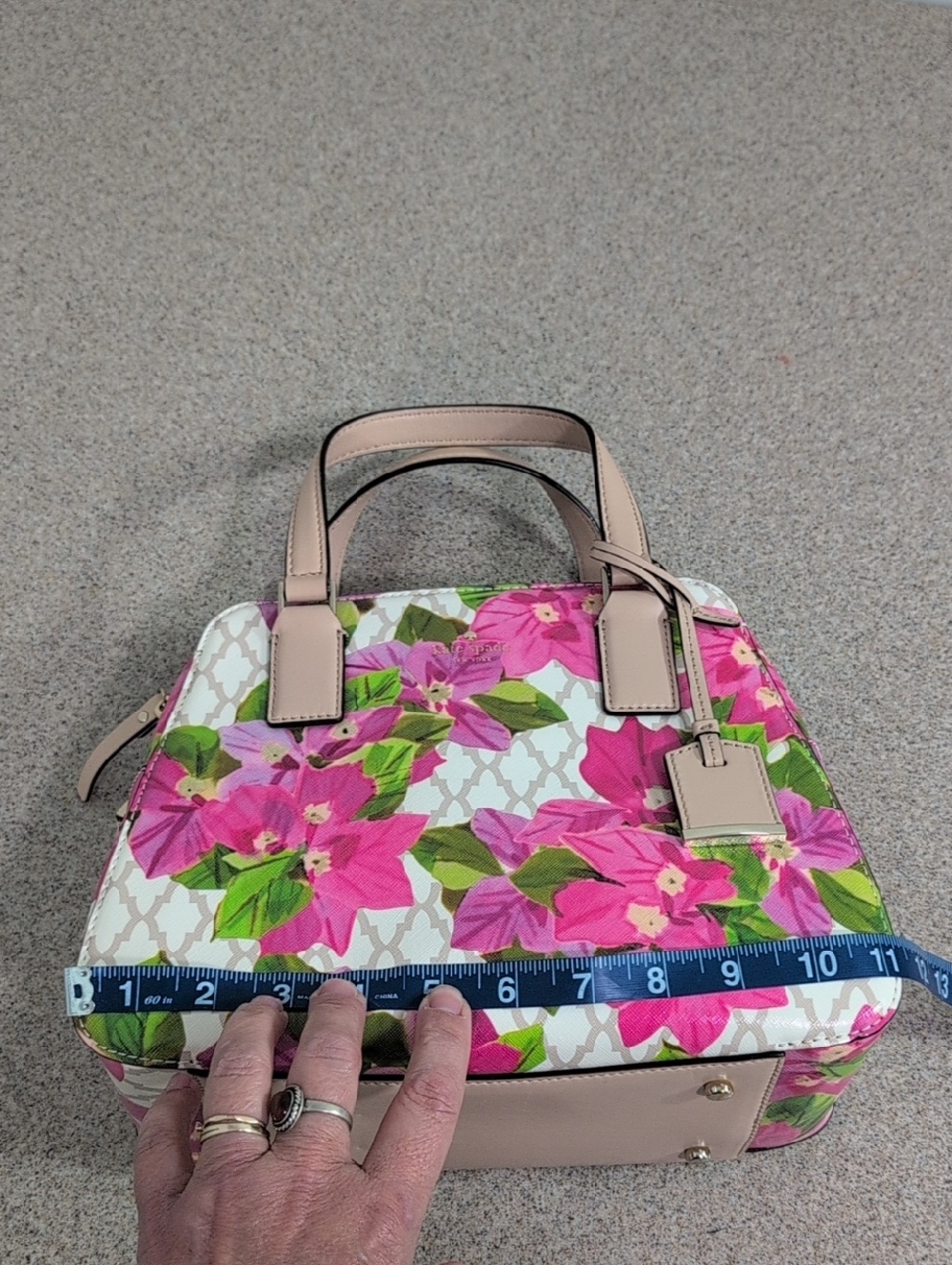 Kate Spade Bayard Place Little Babe Floral Bag Satchel Purse, Pink Flowers - Picture 15 of 16